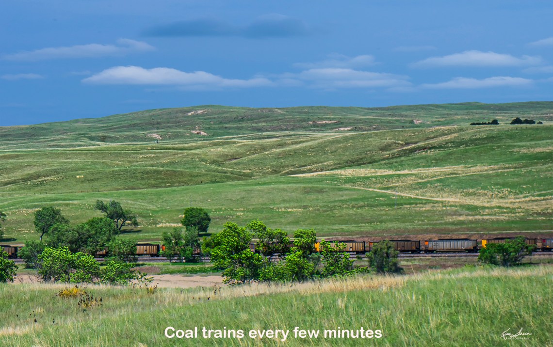 Sand Hills west of Mullen.  Coal trains every few minutes.